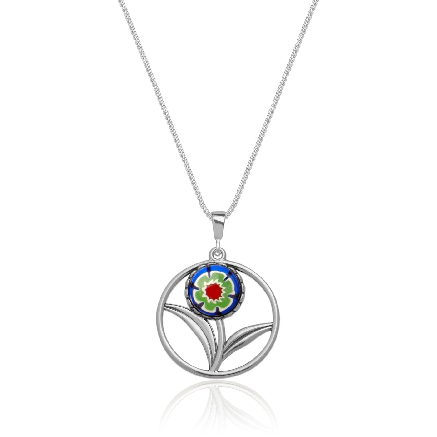 A Flower in Bloom Necklace - Blue Flower 2 - Pendant Necklace