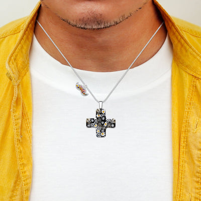 Artylish x Greek Cross Necklace - 1.8mm 925 Sterling Silver - Pendant Necklace