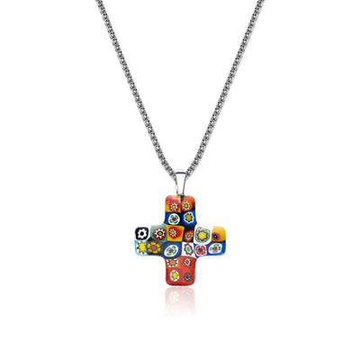 Artylish x Greek Cross Necklace - 2mm 316L Stainless Steel - Pendant Necklace