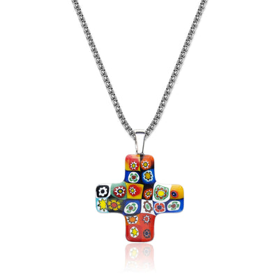 Artylish x Greek Cross Necklace - 2mm 316L Stainless Steel - Pendant Necklace