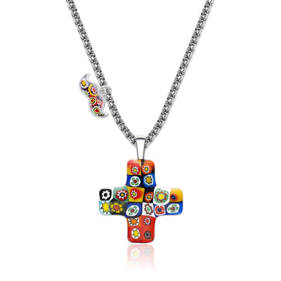 Artylish x Greek Cross Necklace - 2mm 316L Stainless Steel - Pendant Necklace