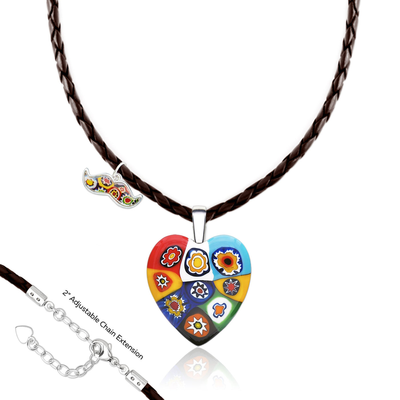 Artylish x Nine in Heart Pendant - Black Leather - Pendant Necklace