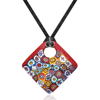 Artylish x Red Square Pendant - 20+2 inch - Pendant Necklace