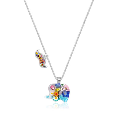 Elephant in Bloom Necklace - 1.2mm 925 Sterling - Pendant Necklace