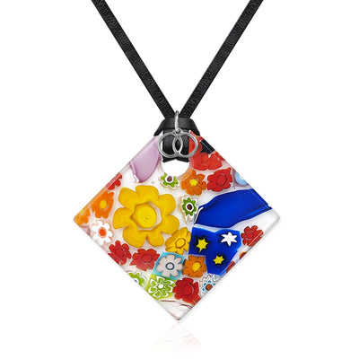 Full of Luck Square Pendant - 20+2 inch - Pendant Necklace