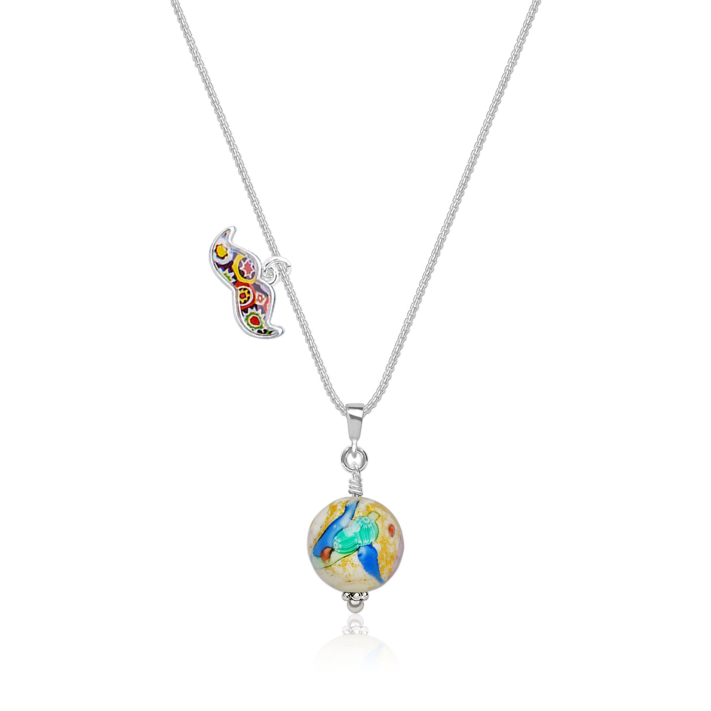 Love in Bloom Small Necklace - 1mm 925 Sterling Silver - Pendant Necklace