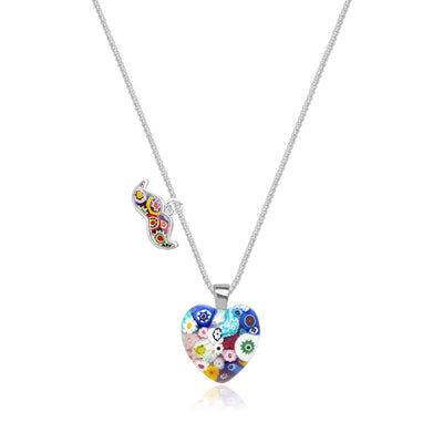 Mini Heart in Bloom Necklace - 16mm - Pendant Necklace