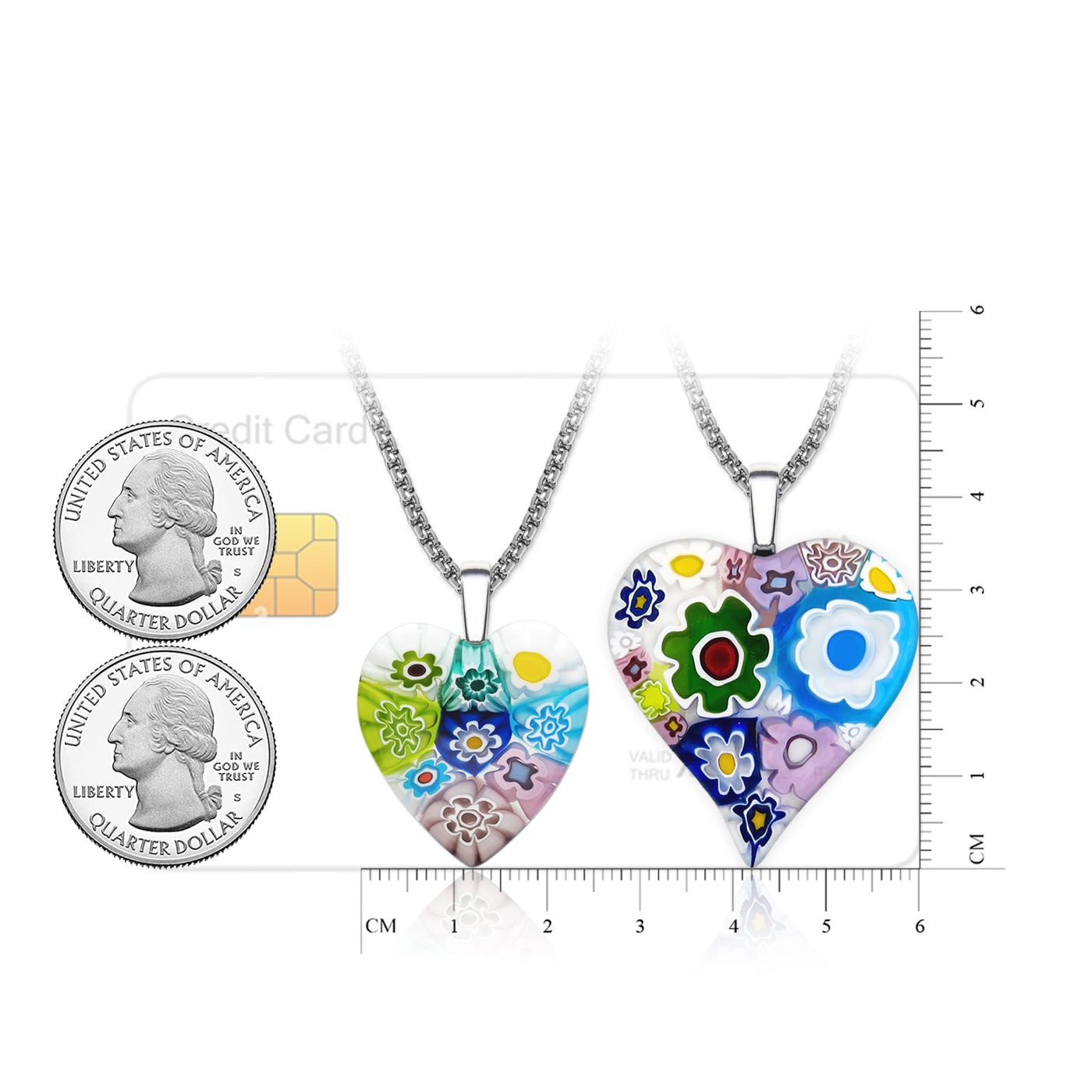 Nine in Bloom Heart Necklace - 2mm 316L Stainless Steel - Pendant Necklace