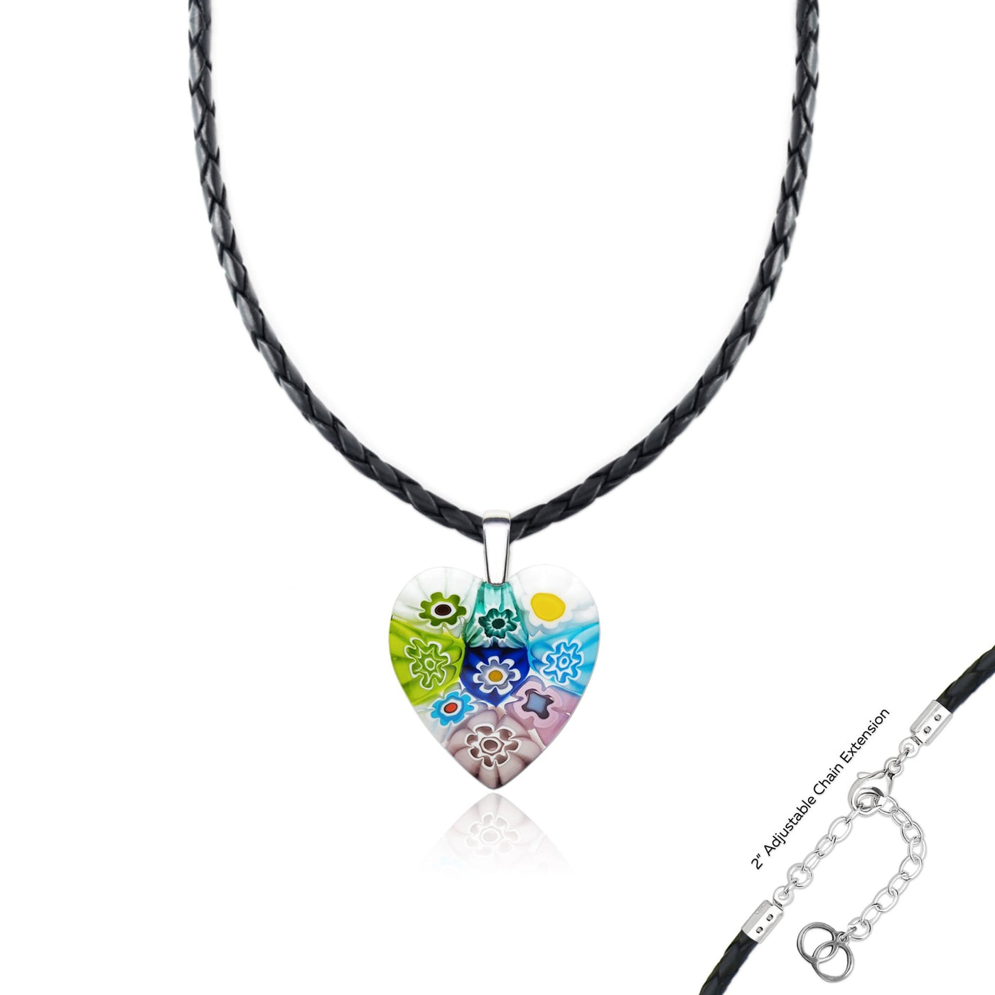 Nine in Bloom Heart Necklace - 2mm 316L Stainless Steel - Pendant Necklace