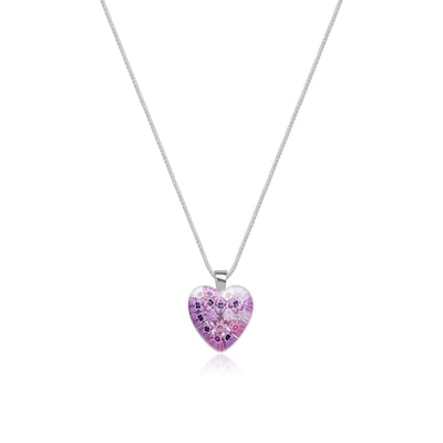 Pink in Bloom Heart Necklace - 14mm - Pendant Necklace