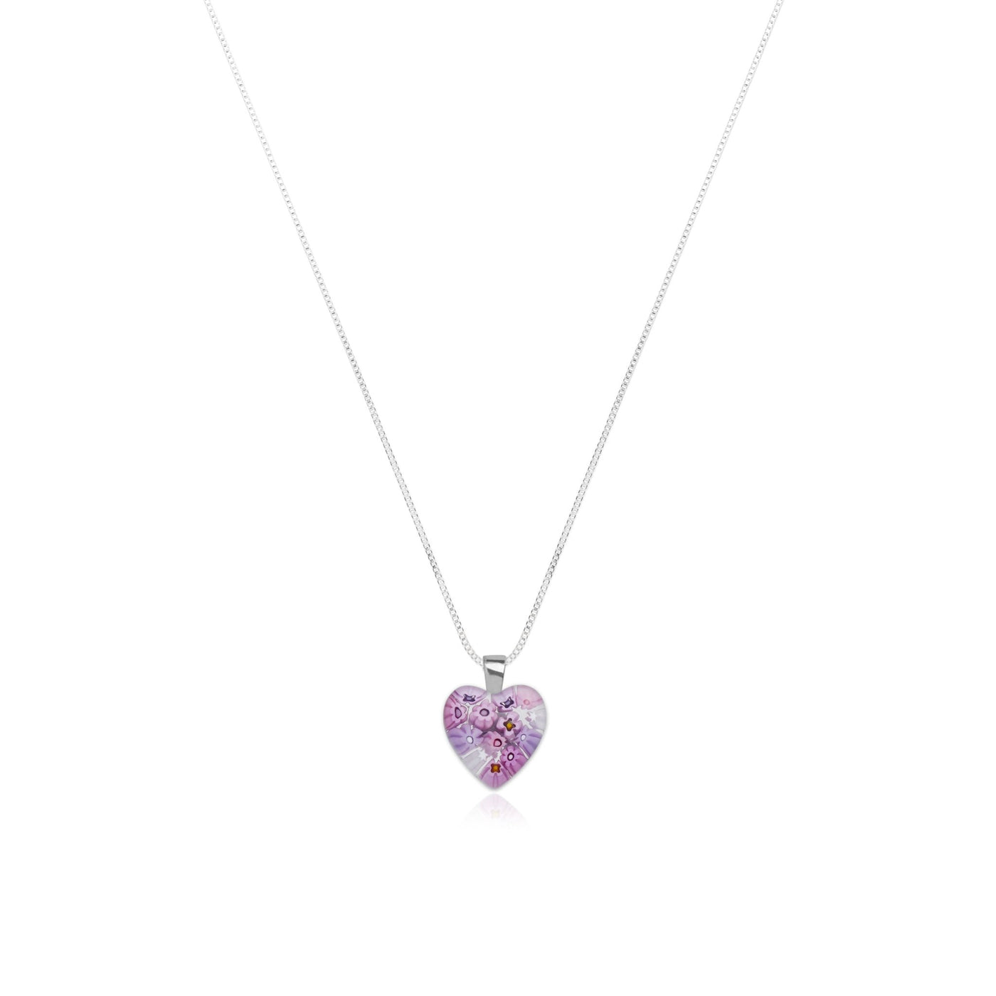 Pink in Bloom Heart Necklace - 14mm - Pendant Necklace