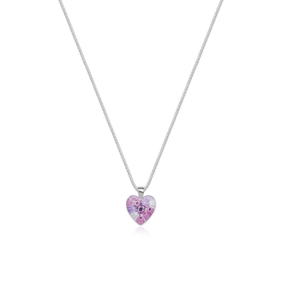 Pink in Bloom Heart Necklace - 14mm - Pendant Necklace