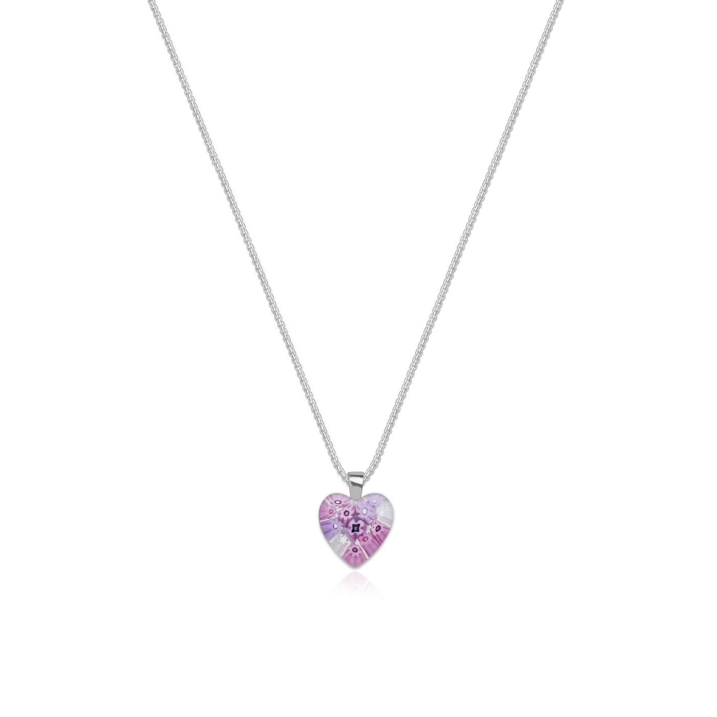 Pink in Bloom Heart Necklace - 14mm - Pendant Necklace