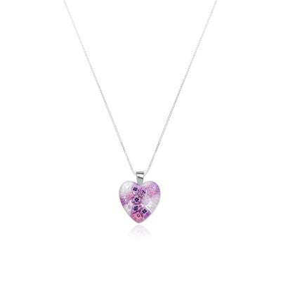 Pink in Bloom Heart Necklace - 14mm - Pendant Necklace