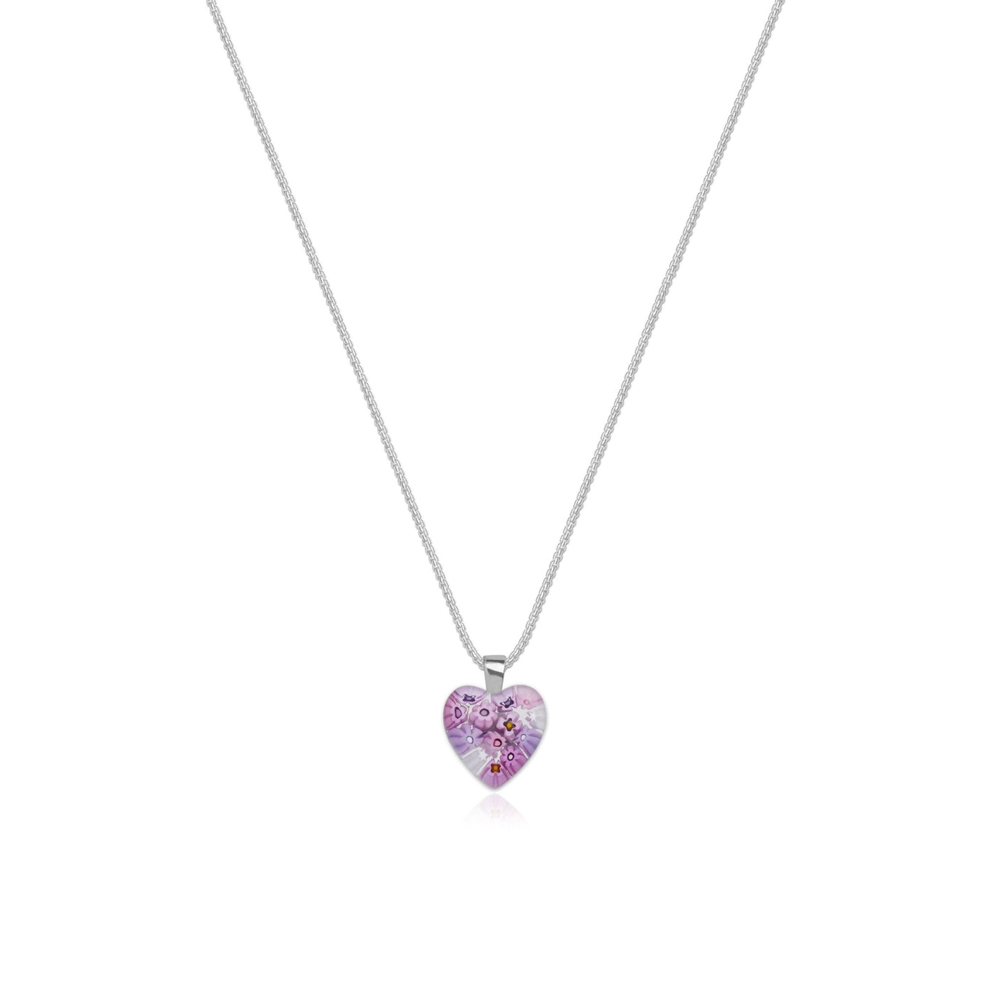 Pink in Bloom Heart Necklace - 14mm - Pendant Necklace