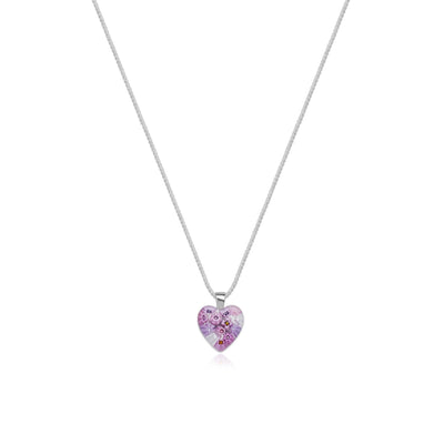 Pink in Bloom Heart Necklace - 14mm - Pendant Necklace