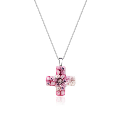 Pink in Bloom Necklace - 2mm 316L Stainless Steel - Pendant Necklace