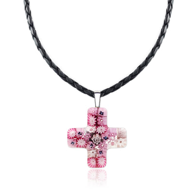 Pink in Bloom Necklace - 2mm 316L Stainless Steel - Pendant Necklace