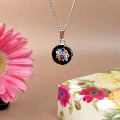 Bouquet in Bloom Black Necklace