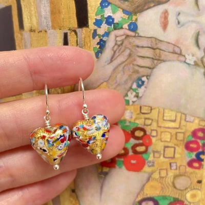 The Kiss Gold Heart Earrings