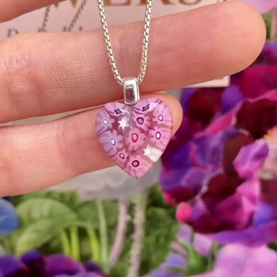 Pink in Bloom Heart Necklace