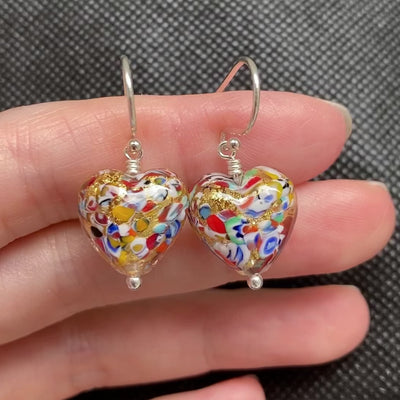 The Kiss Gold Heart Earrings