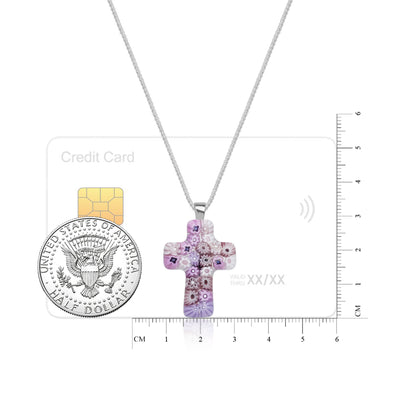 Cross in Bloom Necklace (Lavender Pink)