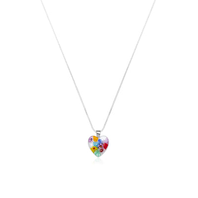 Flowers in Bloom Heart Necklace