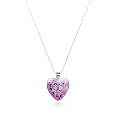 Pink in Bloom Heart Necklace