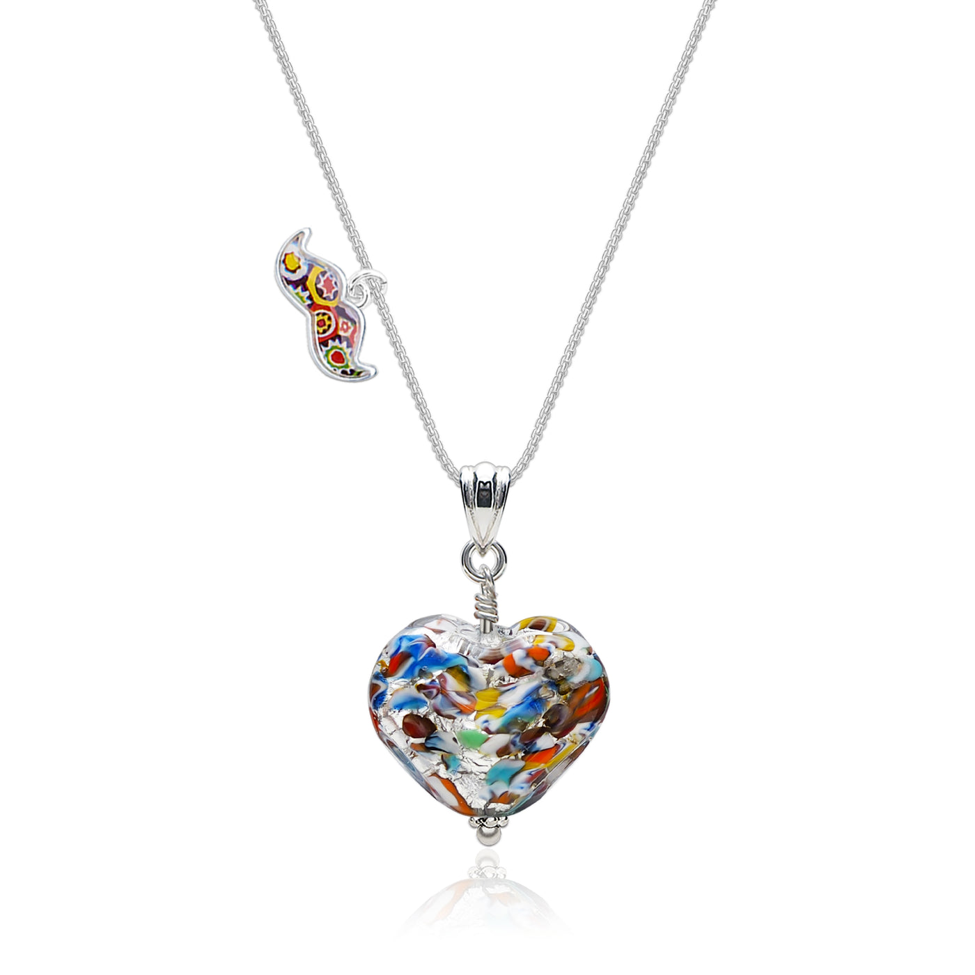 The Kiss Silver Double Heart Necklace