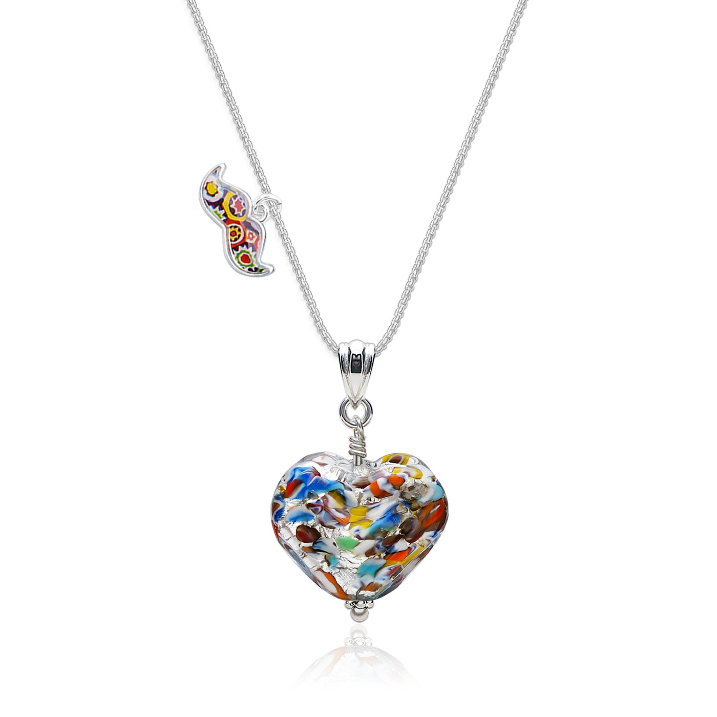 The Kiss Silver Double Heart Necklace