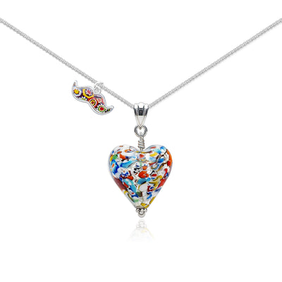 The Kiss Silver Heart Necklace