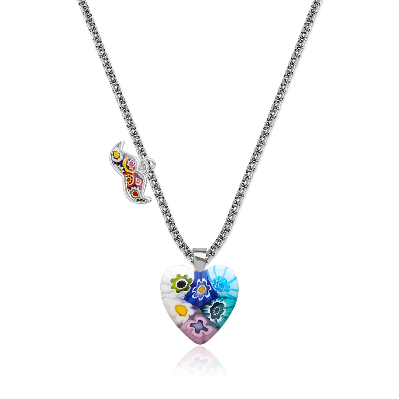 Six in Bloom Heart Necklace - 1.2mm 925 Sterling Silver - Pendant Necklace