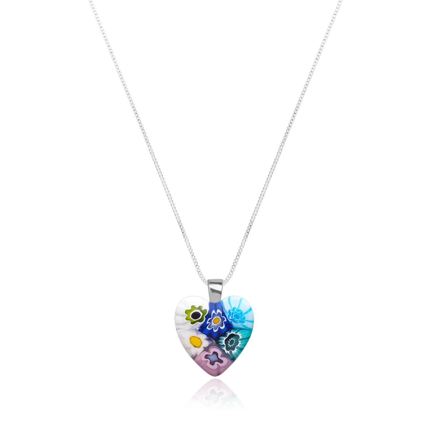 Six in Bloom Heart Necklace - 1mm 925 Sterling Silver [Free upgrade] - Pendant Necklace