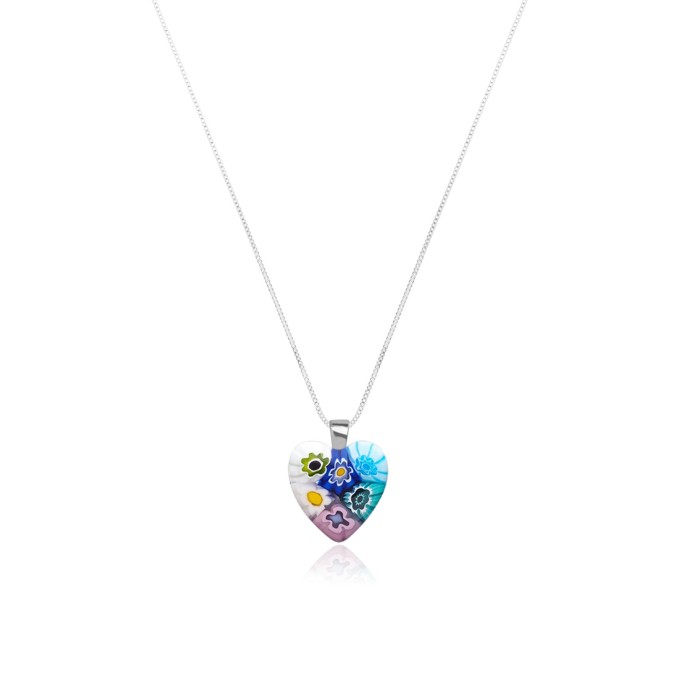 Six in Bloom Heart Necklace - 1mm 925 Sterling Silver [Free upgrade] - Pendant Necklace