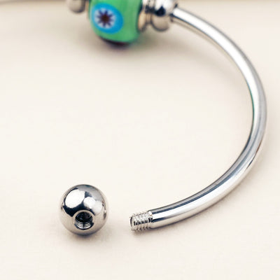 Stainless Steel Bangle - Small | For wrist size 13.7cm to 15.1cm - Charm Bangle