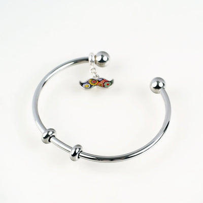 Stainless Steel Bangle - Small | For wrist size 13.7cm to 15.1cm - Charm Bangle