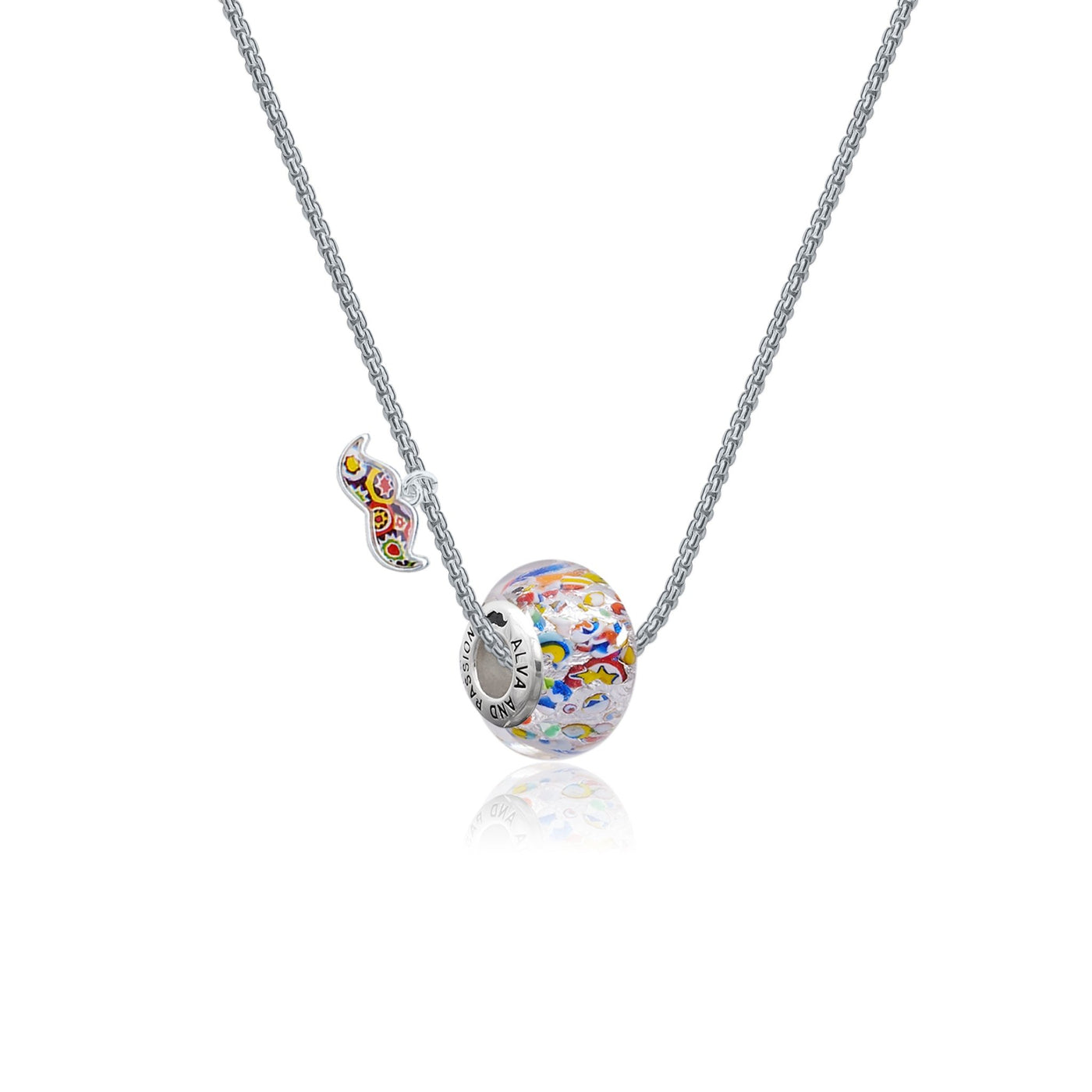 The Kiss Charm Necklace - Silver - Charm Necklace