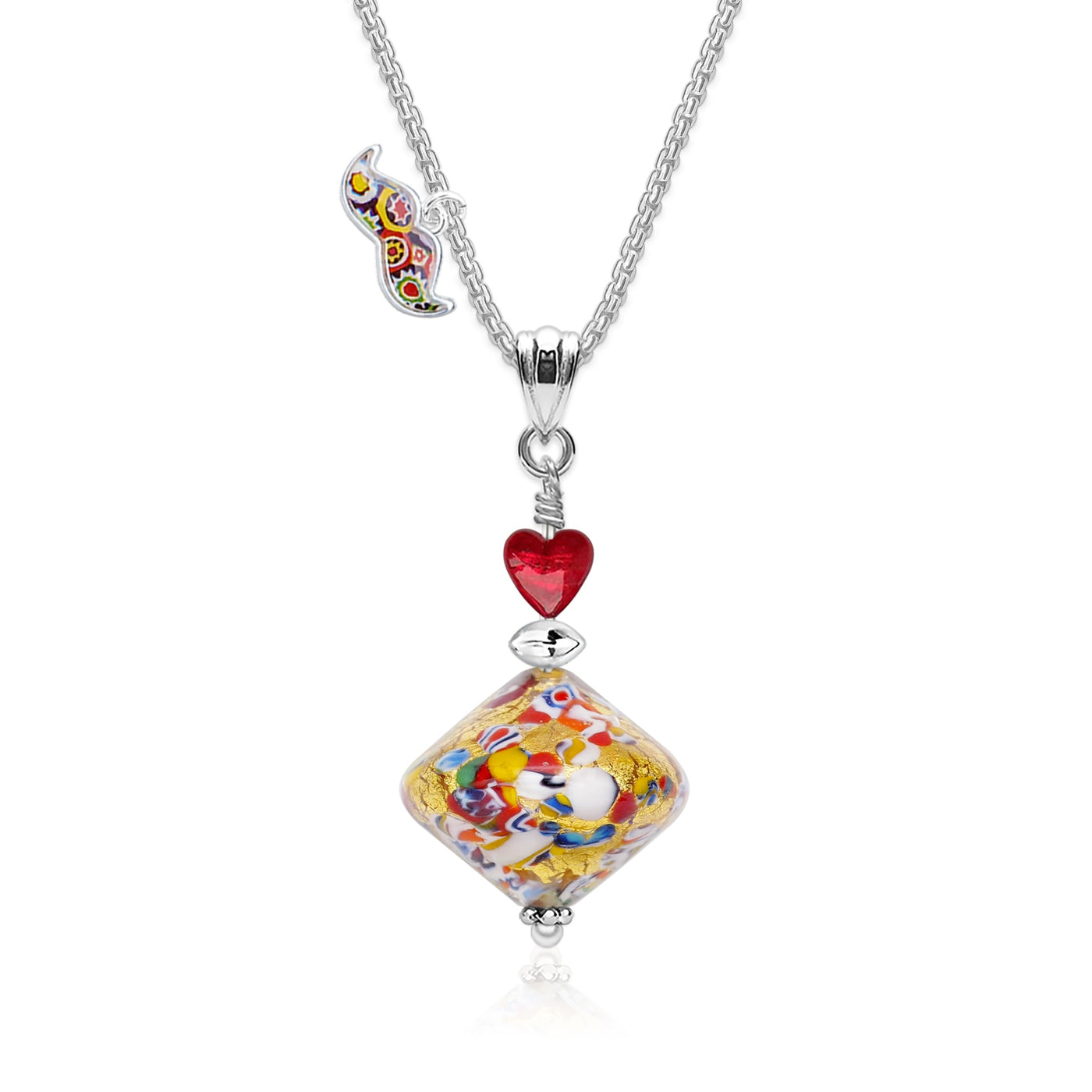 The Kiss Elegance Gold Necklace - Gold x Red Ball - Pendant Necklace