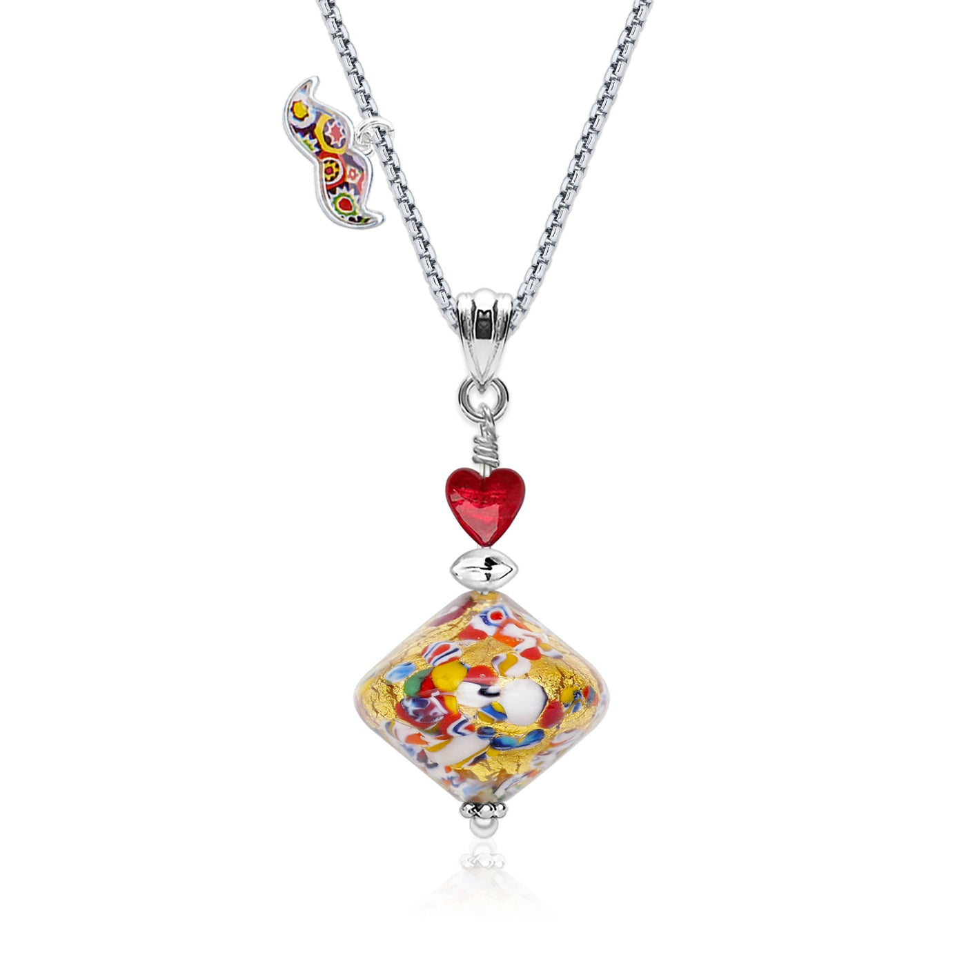 The Kiss Elegance Gold Necklace - Gold x Red Ball - Pendant Necklace