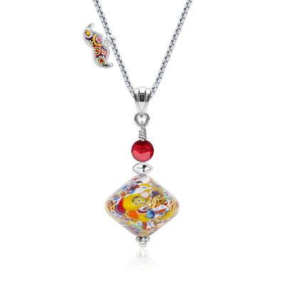 The Kiss Elegance Gold Necklace - Gold x Red Ball - Pendant Necklace