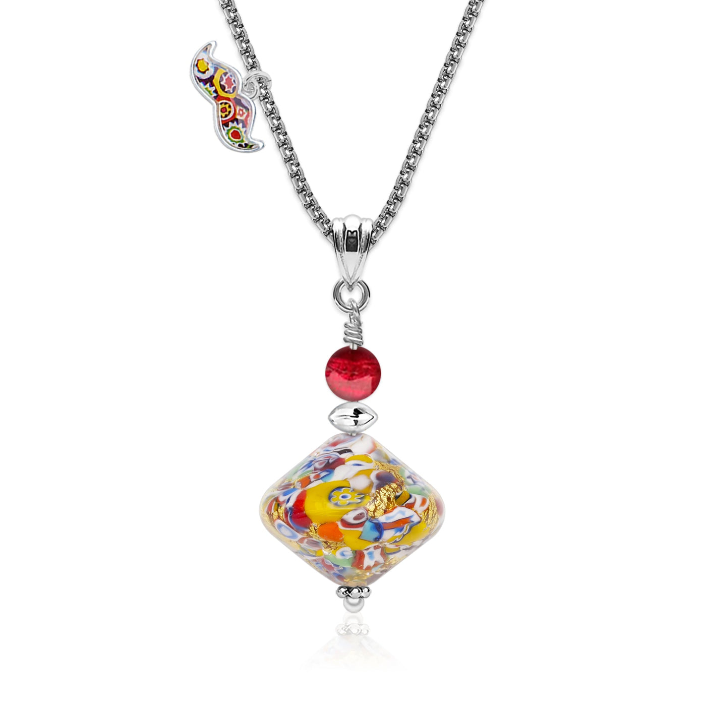 The Kiss Elegance Gold Necklace - Gold x Red Ball - Pendant Necklace