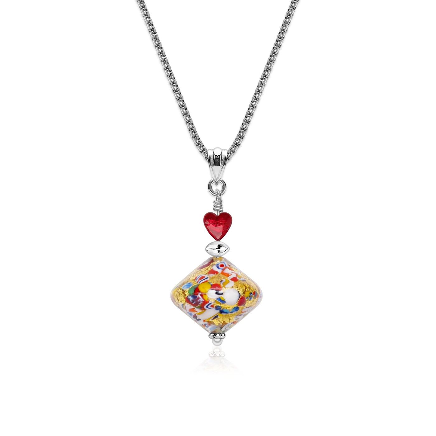 The Kiss Elegance Gold Necklace - Gold x Red Ball - Pendant Necklace