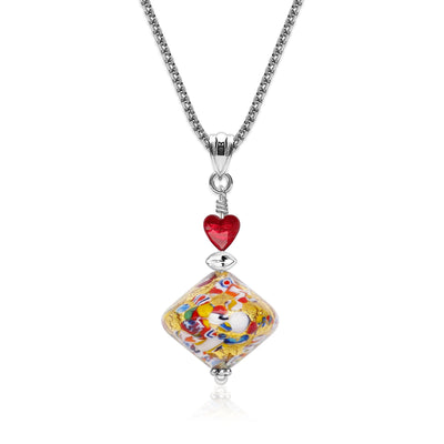 The Kiss Elegance Gold Necklace - Gold x Red Ball - Pendant Necklace