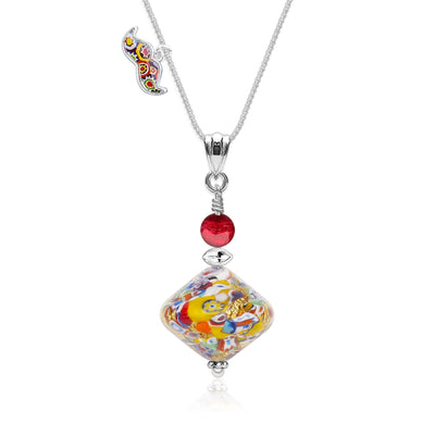 The Kiss Elegance Gold Necklace - Gold x Red Ball - Pendant Necklace