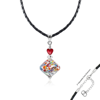 The Kiss Elegance Silver Necklace - Silver x Red Ball - Pendant Necklace