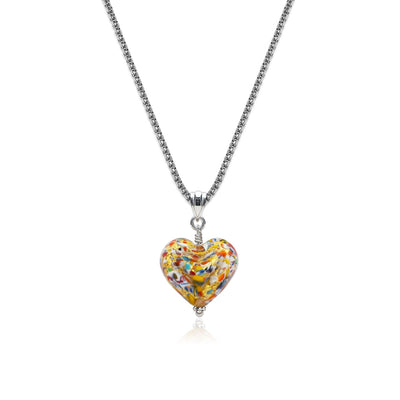 The Kiss Gold Double Heart Necklace - 1.2mm 925 Sterling Silver - Pendant Necklace