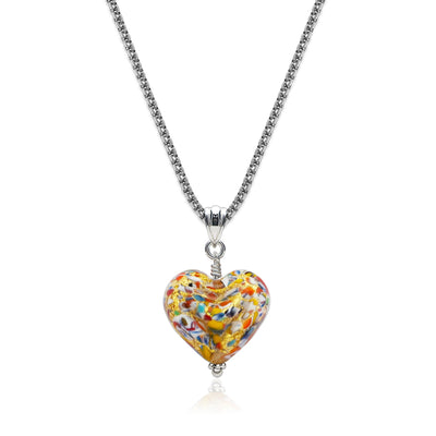 The Kiss Gold Double Heart Necklace - 1.2mm 925 Sterling Silver - Pendant Necklace