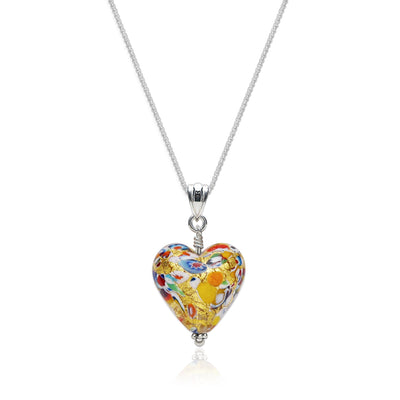 The Kiss Gold Heart Necklace - 2mm 316L Stainless Steel - Pendant Necklace