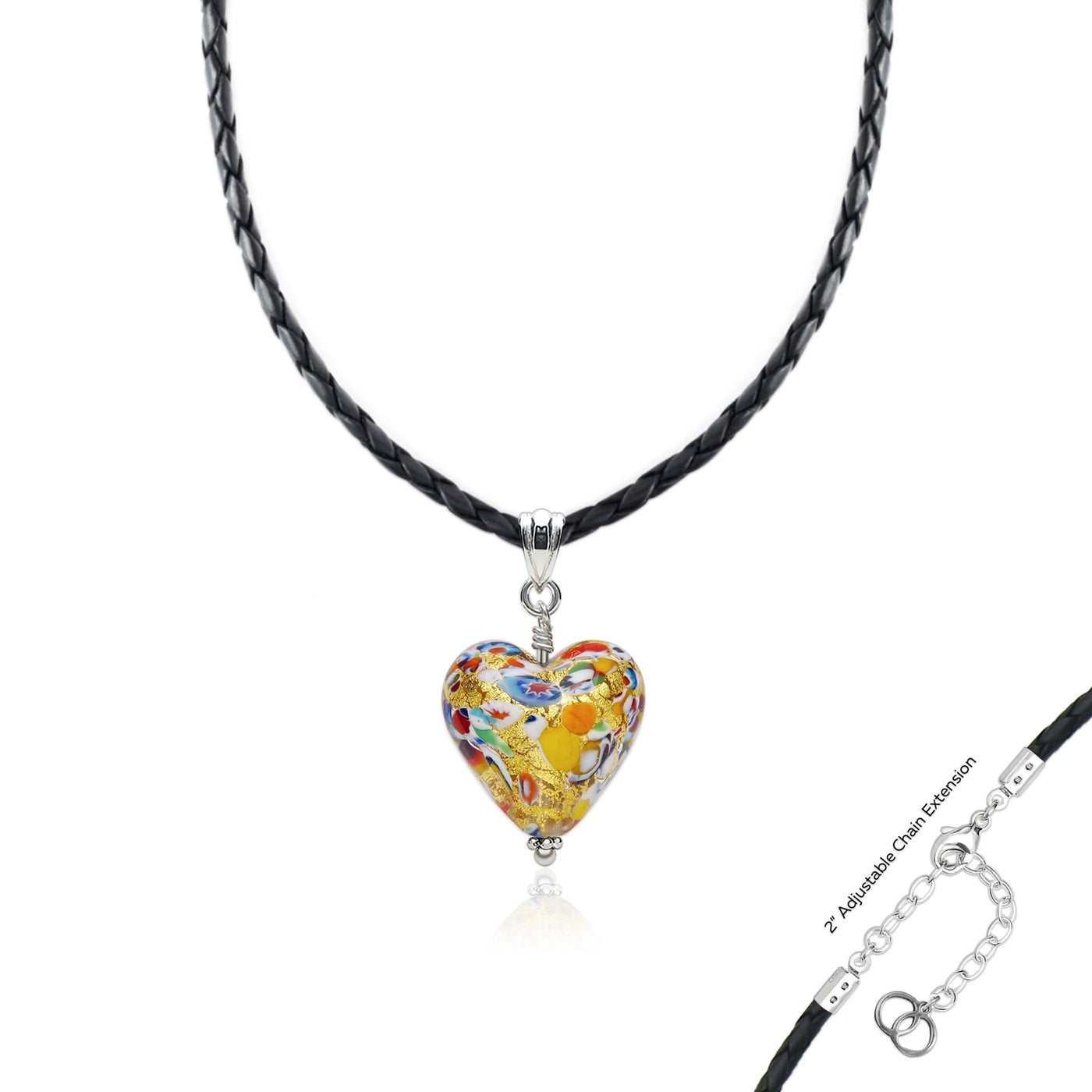 The Kiss Gold Heart Necklace - 2mm 316L Stainless Steel - Pendant Necklace